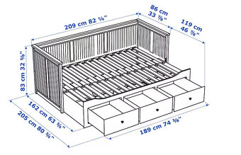 Postel Ikea Hemnes s matracmi - 4