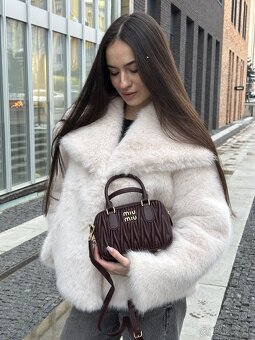 Kabelka Miu Miu Arcadie Matelassé Nappa Leather Bag Burgundy - 4