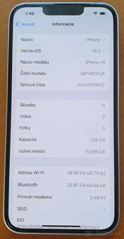 iPhone 14 128 gb fialový 128GB TOP STAV - 4