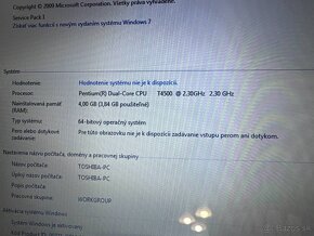 Notebook 15,6" TOSHIBA.Intel Pentium 2x2,30GHz.4g ram.320HD - 4