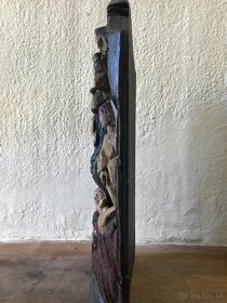 Vzácny drevený reliéf s biblickým námetom - 4