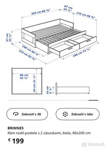 Predám posteľ BRIMNES / IKEA/ - 4