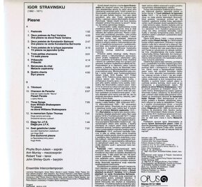 LP Igor Stravinsky – Songs (Opus, 1986) - 4