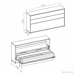 POSTEL SKLAPACIA  BED CONCEPT 4 BIELA VYSOKÝ LESK 90x200 - 4