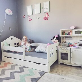 Detská posteľ domčeková + šuflík  180cm a Matrac - 4
