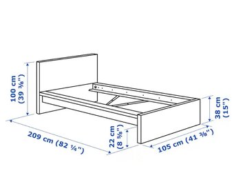 Jednolôžková posteľ MALM a rošt LÖNSET 90/200 - 4