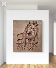 Ježiš  -  pyrografia - 4