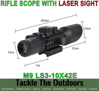 Puškohlad s laserovým zameriavačom M9 LS3-10x42E- 11mm-20mm - 4