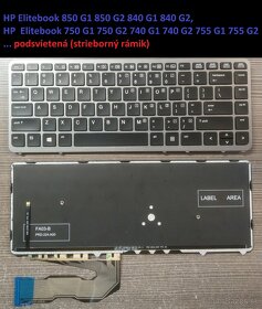 Klávesnice HP 850 840 G1 G2// 850 855 G3 G4 Zbook 15UG3 - 4