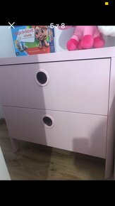 Ikea Busunge skrina+komoda detska ruzova - 4