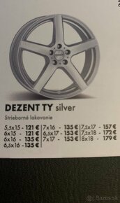 Predám ALU disky DEZENT TY silver 8x18 5x112 ET40 - 4