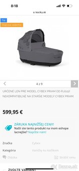 Cybex priam vanička nová simple flowers grey 2023 - 4