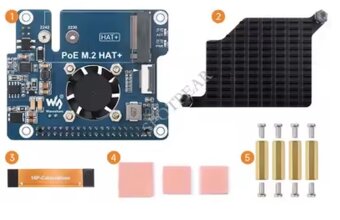 raspberry PI 5 8GB RAM + m.2 HAT + POE + 1TB NVMe disk - 4