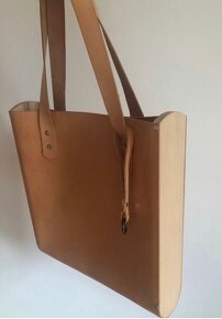 ———Hnedá veľká kožená shopper kabelka Pure, 80 E—— - 4