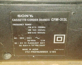 Predám starší "retro" rádiomagnetofón Sony CFM-313L. - 4