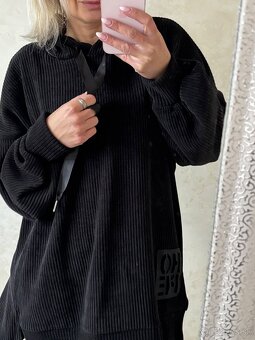 Dámska oversize menčestrová mikina black - 4