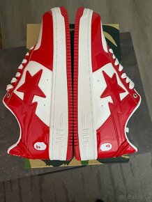 BapeSta Patent Leather White Red - 4