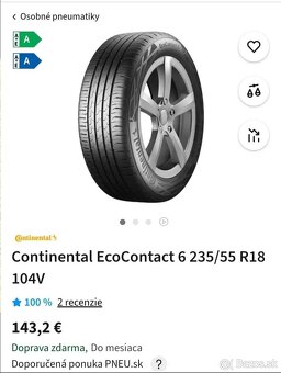 Continental 235/55 R18 letné - 4