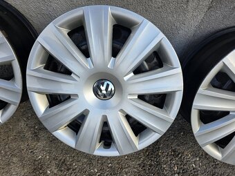 Vw plechové disky 5x112 r16 +  org. VW Puklice r16 - 4