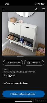 Botník Ikea Ställ Skrinka na topánky - 4