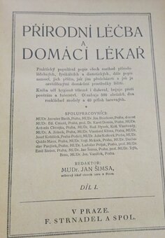 Prírodná liečba a domáci lekár I.-II., vydané v r. 1923 - 4