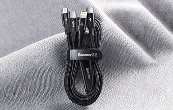 Baseus kvalitný pletený kábel microUSB, Lightning, USB-C - 4