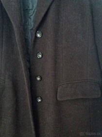 Dámsky čokoládovohnedý vlnený kabát - 4