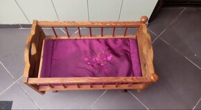 Nová drevená kolíska/posteľ
pre bábiky - 4