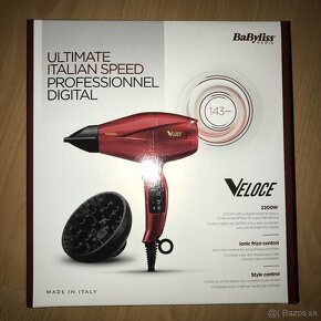 FÉN BaByliss Veloce 2200W červený + darček - 4