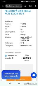 predam koleso,plechový disk Alcar 8345 na BMW rozmer 5x120,7 - 4