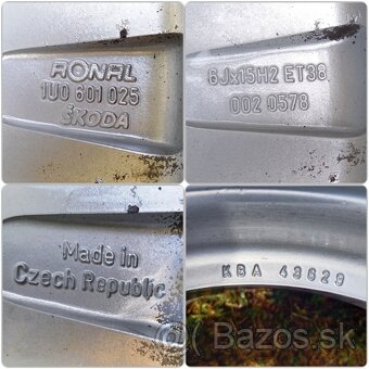 5x100 195 65 R15 Audi Volkswagen Škoda aj Vymením za 5×112 - 4