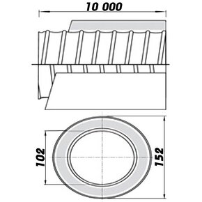 Potrubie kruhové s izoláciou do 140°C Ø 100 mm, dĺžka 10m. - 4