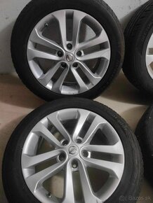 4ks alu orig. Nissan 5x114,3 r17 + pneu 6mm+snimače tlaku - 4