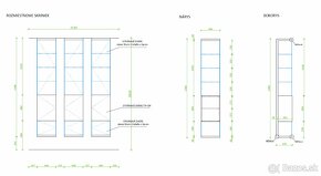 Skrinka pod TV a 3x sklené závesné vitríny - 4