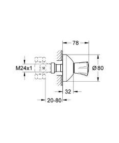 GROHE COSTA L - VRCHNÝ DIEL PODOMIETKOVÉHO VENTILU, 19809001 - 4