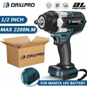 AKU RAZOVY UTAHOVAK 2200NM NA BATÉRIE,, MAKITA 18V-90€ - 4