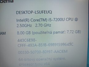 Predám Notebook Dell Latitude 3580 , Intel Core I5 7200u - Košice 