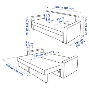 IKEA FRIHETEN Rozkladacia trojpohovka - 4