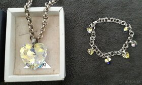 Predám strieborné retiazky na krk a ruku+prívesky Swarovski - 4