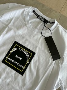 Karl Lagerfeld pánske tričko biele - 4
