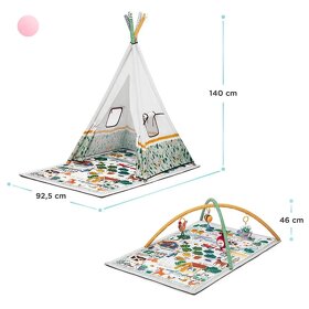 Kinderkraft Hracia deka s teepee LITTLE GARDEN - 4