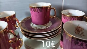 Karlovarský porcelán - 5 x šálka,5 x podšálka - 4