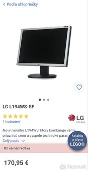 Predam monitor LG k PC velkost 19". - 4