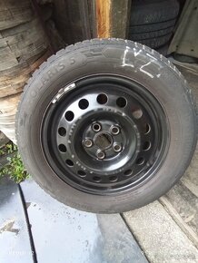 Zosilnené disky5x112 r16 6.5Jx16,zimné pneumatiky 215/60 R16 - 4