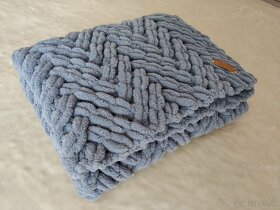 Pletená detská deka sivá_ - 4