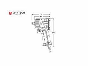 Pneumatický rázový uťahovák HAZET MINI 1/2" 9012M 1100 Nm - 4