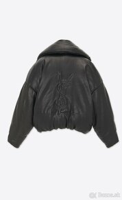 Saint Laurent dámská zimná koženková bomber bunda - 4