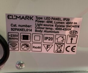 LED Panel 60x60, 4500K - denná biela - 4