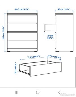 Predám komody MALM - IKEA - 4