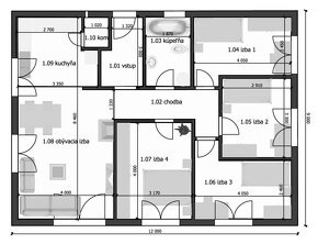 LUXURY_ NÍZKOENERGETICKÝ DREVODOM  5 izbový, 108 m2, okr. To - 4